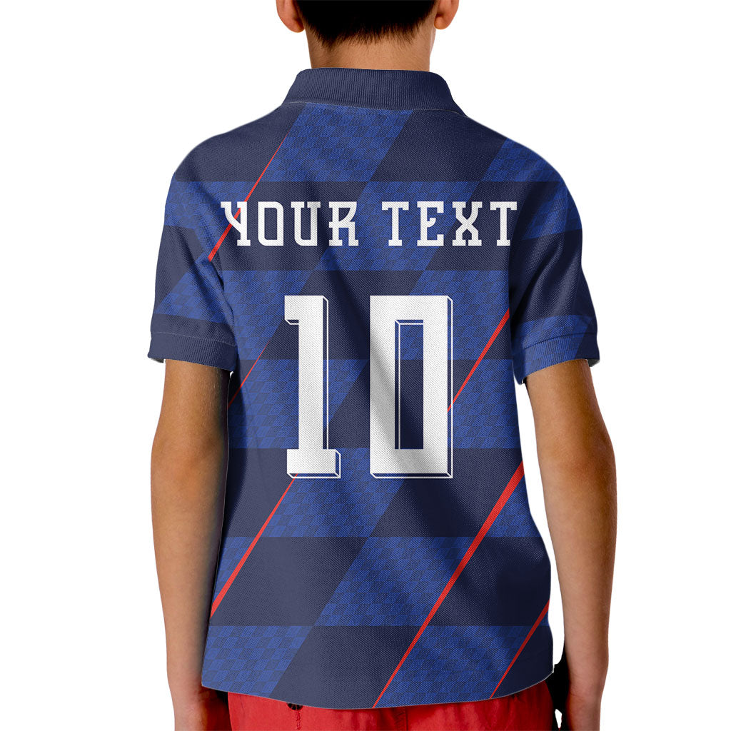 Croatia Football Custom Kid Polo Shirt Glagolitic Script Checkerboard Sporty Style Away Color