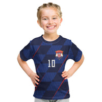 Croatia Football Custom Kid T Shirt Glagolitic Script Checkerboard Sporty Style Away Color