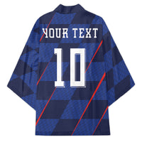 Croatia Football Custom Kimono Glagolitic Script Checkerboard Sporty Style Away Color