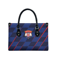 Croatia Football Leather Bag Glagolitic Script Checkerboard Sporty Style Away Color