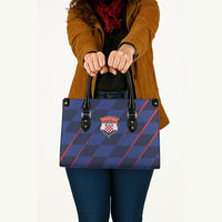 Croatia Football Leather Bag Glagolitic Script Checkerboard Sporty Style Away Color