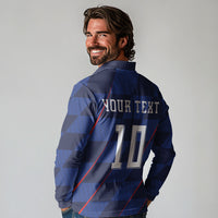 Croatia Football Custom Long Sleeve Polo Shirt Glagolitic Script Checkerboard Sporty Style Away Color