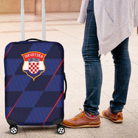 Croatia Football Luggage Cover Glagolitic Script Checkerboard Sporty Style Away Color