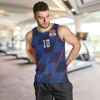 Croatia Football Custom Men Tank Top Glagolitic Script Checkerboard Sporty Style Away Color