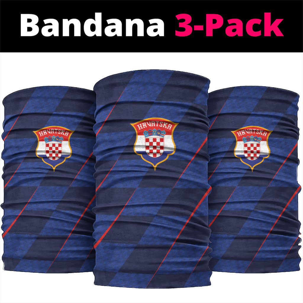 Croatia Football Neck Gaiter Glagolitic Script Checkerboard Sporty Style Away Color