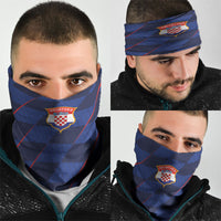 Croatia Football Neck Gaiter Glagolitic Script Checkerboard Sporty Style Away Color