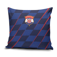 Croatia Football Pillow Cover Glagolitic Script Checkerboard Sporty Style Away Color