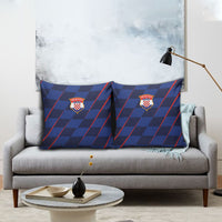 Croatia Football Pillow Cover Glagolitic Script Checkerboard Sporty Style Away Color