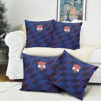Croatia Football Pillow Cover Glagolitic Script Checkerboard Sporty Style Away Color