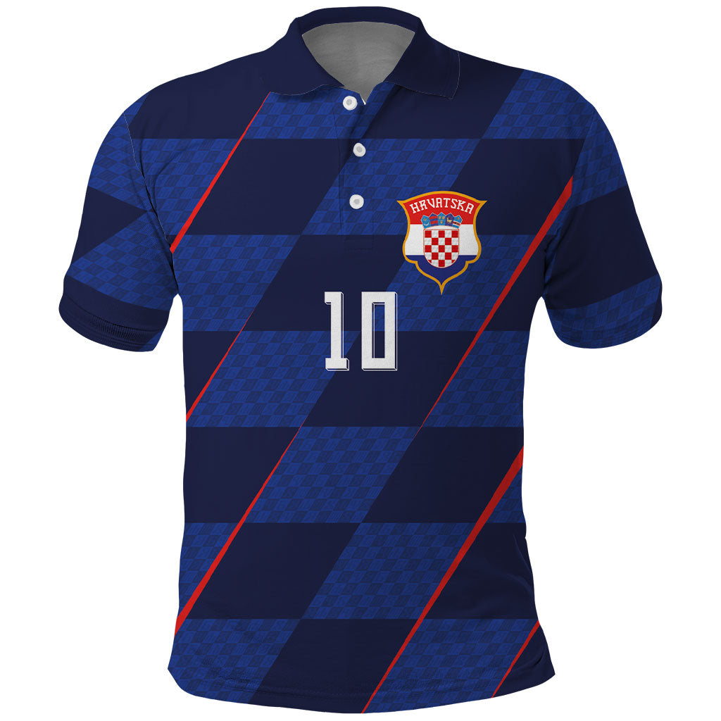 Croatia Football Custom Polo Shirt Glagolitic Script Checkerboard Sporty Style Away Color