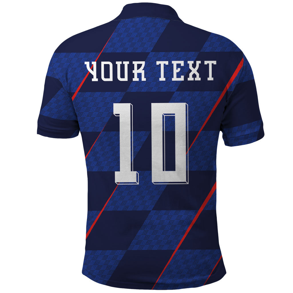 Croatia Football Custom Polo Shirt Glagolitic Script Checkerboard Sporty Style Away Color
