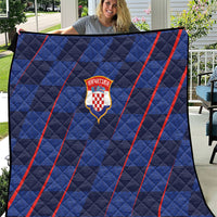 Croatia Football Quilt Glagolitic Script Checkerboard Sporty Style Away Color