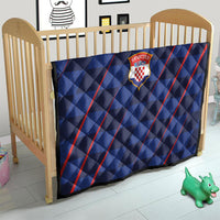 Croatia Football Quilt Glagolitic Script Checkerboard Sporty Style Away Color