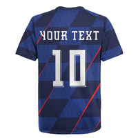 Croatia Football Custom Rugby Jersey Glagolitic Script Checkerboard Sporty Style Away Color