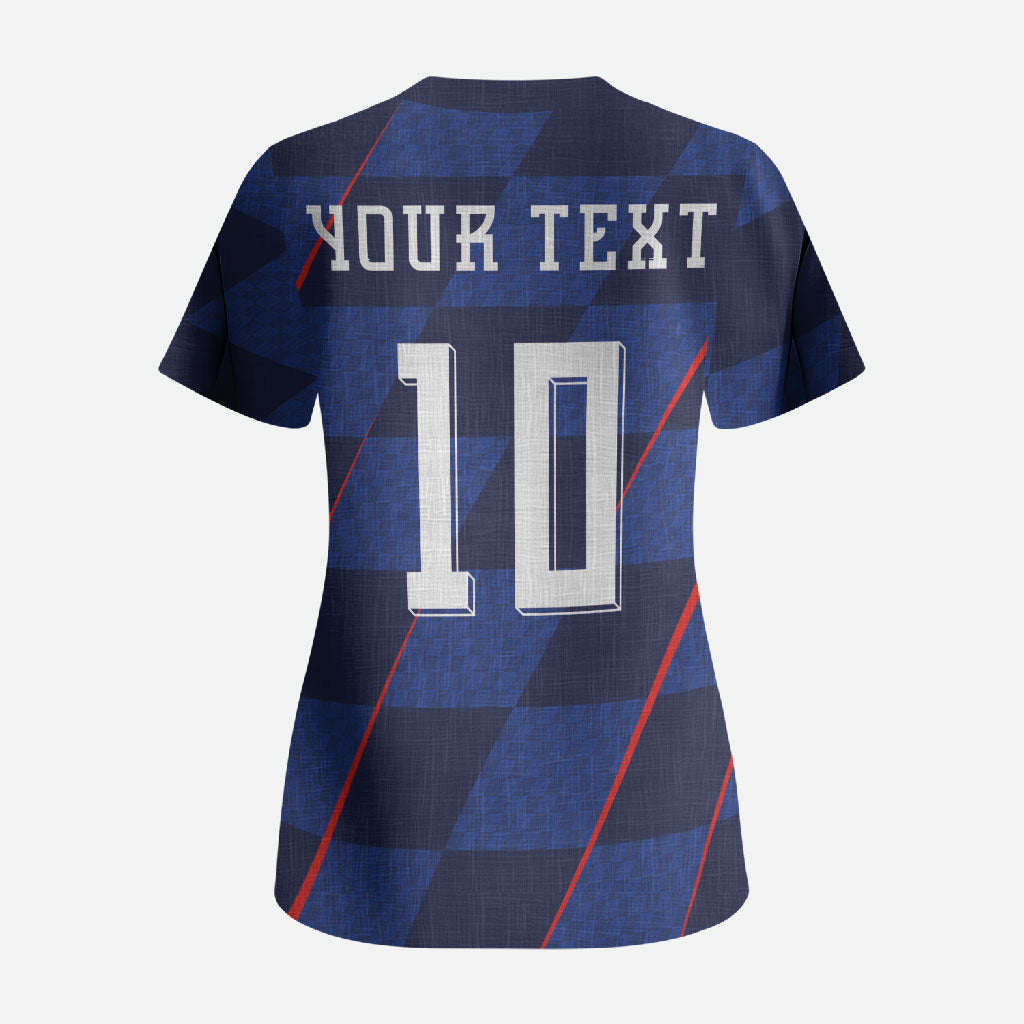 Croatia Football Custom Scrub Top Glagolitic Script Checkerboard Sporty Style Away Color