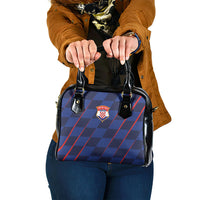 Croatia Football Shoulder Handbag Glagolitic Script Checkerboard Sporty Style Away Color
