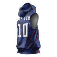 Croatia Football Custom Sleeveless Hoodie Glagolitic Script Checkerboard Sporty Style Away Color