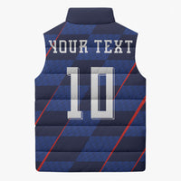 Croatia Football Custom Sleeveless Puffer Jacket Glagolitic Script Checkerboard Sporty Style Away Color
