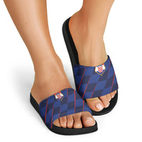 Croatia Football Slide Sandals Glagolitic Script Checkerboard Sporty Style Away Color