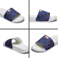 Croatia Football Slide Sandals Glagolitic Script Checkerboard Sporty Style Away Color