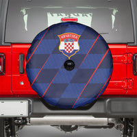 Croatia Football Spare Tire Cover Glagolitic Script Checkerboard Sporty Style Away Color