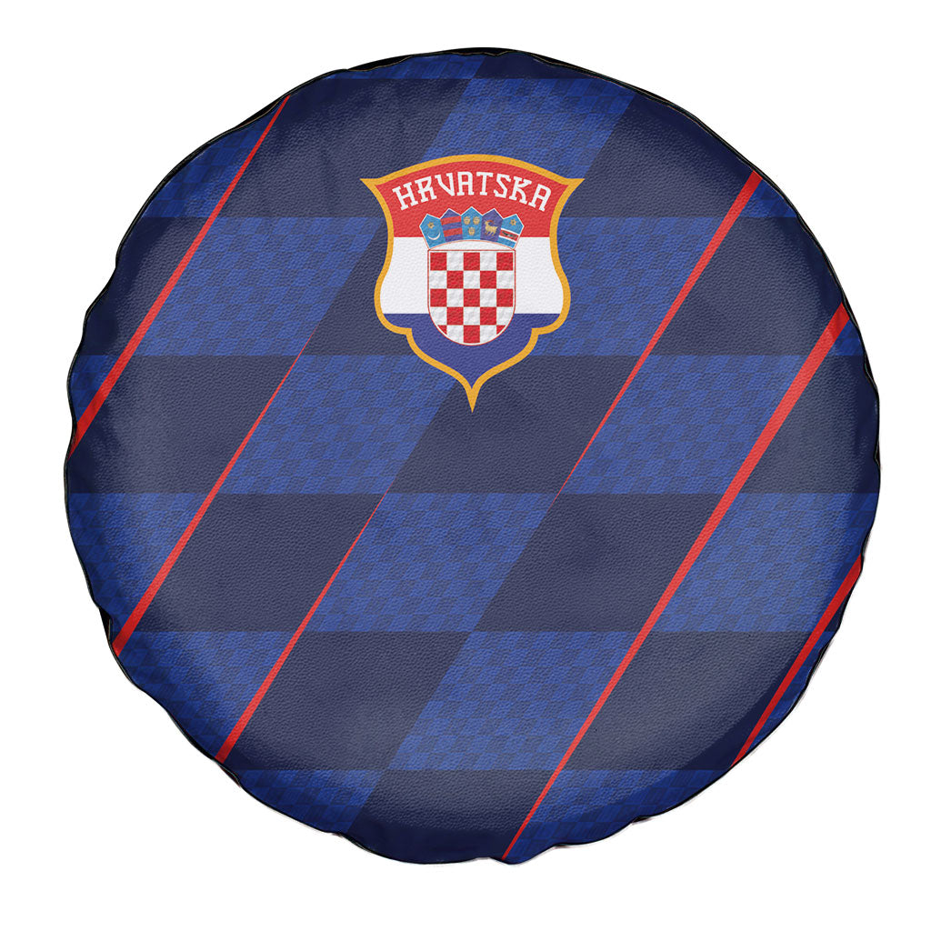 Croatia Football Spare Tire Cover Glagolitic Script Checkerboard Sporty Style Away Color