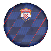 Croatia Football Spare Tire Cover Glagolitic Script Checkerboard Sporty Style Away Color