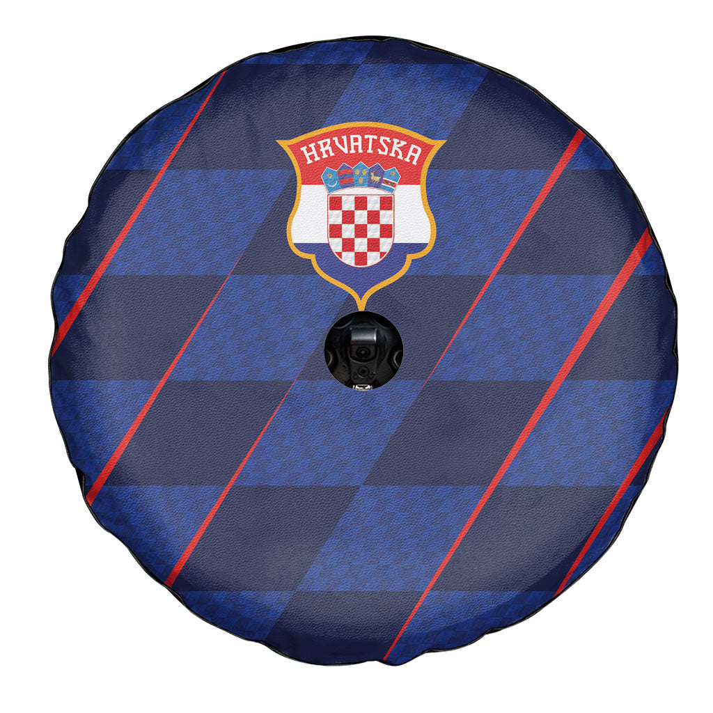 Croatia Football Spare Tire Cover Glagolitic Script Checkerboard Sporty Style Away Color
