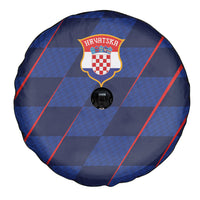 Croatia Football Spare Tire Cover Glagolitic Script Checkerboard Sporty Style Away Color