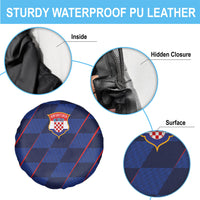 Croatia Football Spare Tire Cover Glagolitic Script Checkerboard Sporty Style Away Color