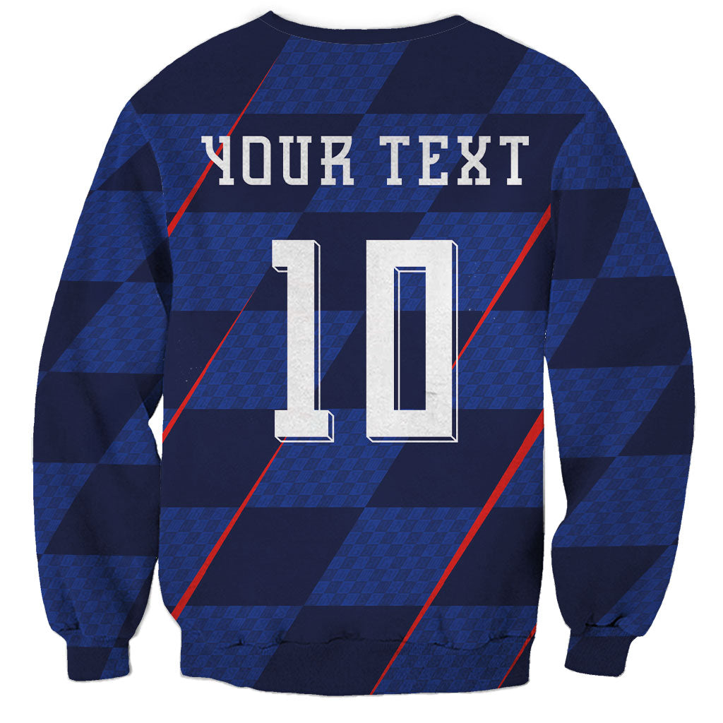 Croatia Football Custom Sweatshirt Glagolitic Script Checkerboard Sporty Style Away Color