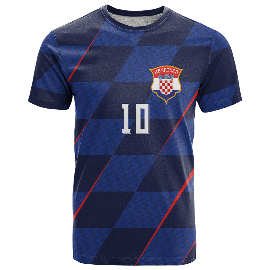 Croatia Football Custom T Shirt Glagolitic Script Checkerboard Sporty Style Away Color