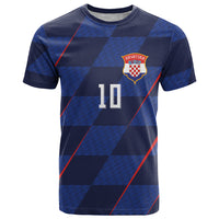 Croatia Football Custom T Shirt Glagolitic Script Checkerboard Sporty Style Away Color