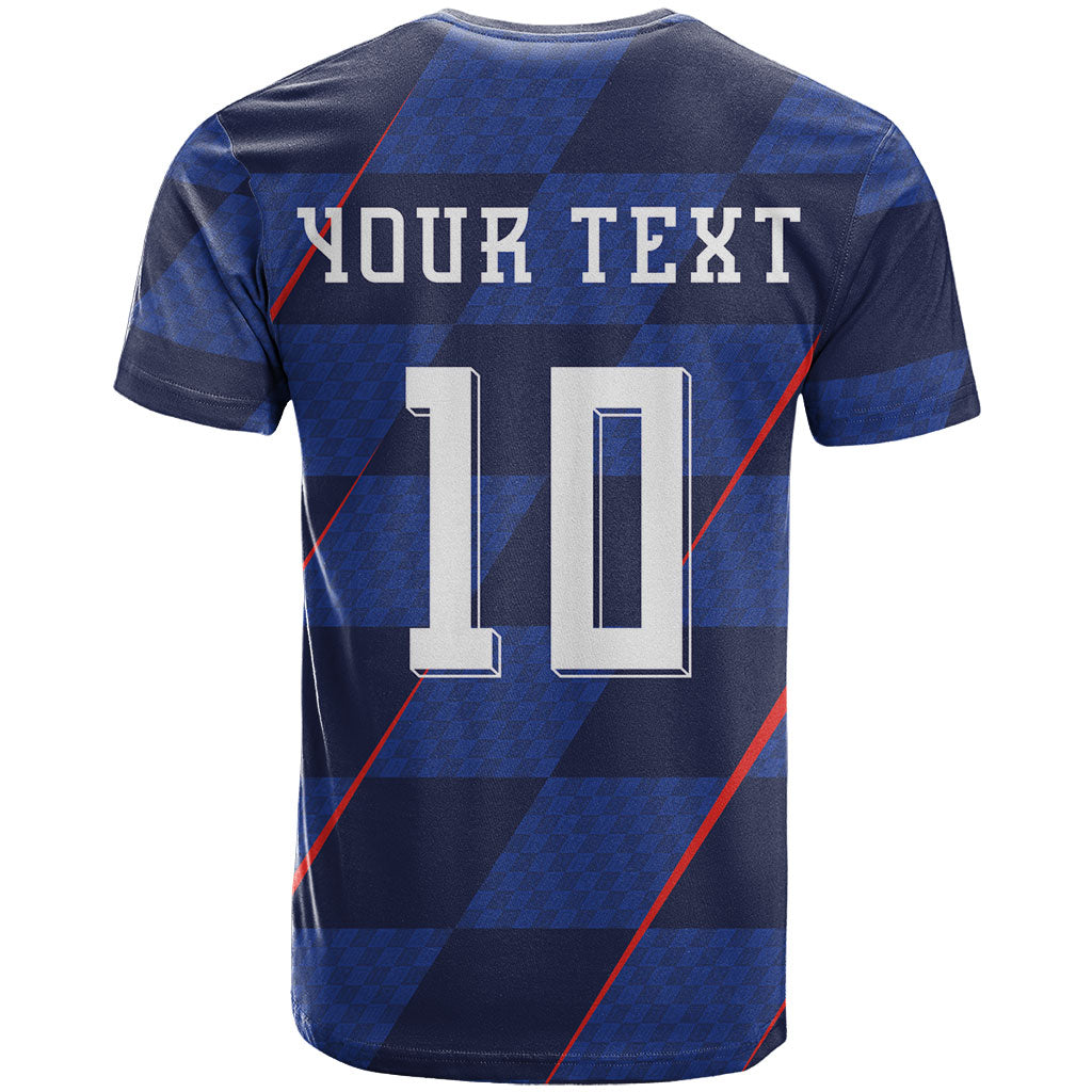 Croatia Football Custom T Shirt Glagolitic Script Checkerboard Sporty Style Away Color