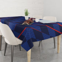 Croatia Football Tablecloth Glagolitic Script Checkerboard Sporty Style Away Color