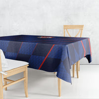 Croatia Football Tablecloth Glagolitic Script Checkerboard Sporty Style Away Color