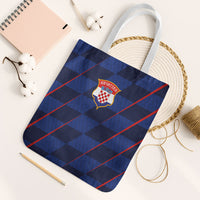 Croatia Football Tote Bag Glagolitic Script Checkerboard Sporty Style Away Color