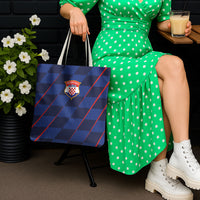 Croatia Football Tote Bag Glagolitic Script Checkerboard Sporty Style Away Color