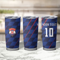 Croatia Football Custom Tumbler Cup Glagolitic Script Checkerboard Sporty Style Away Color