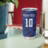 Croatia Football Custom Tumbler Cup Glagolitic Script Checkerboard Sporty Style Away Color