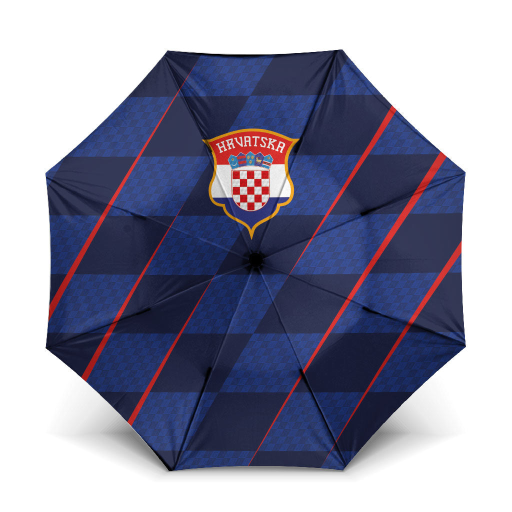 Croatia Football Umbrella Glagolitic Script Checkerboard Sporty Style Away Color