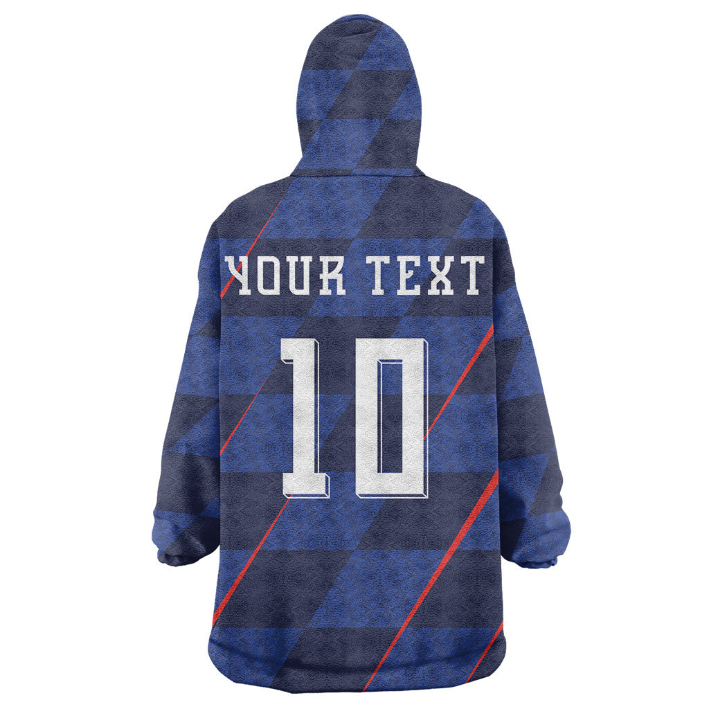 Croatia Football Custom Wearable Blanket Hoodie Glagolitic Script Checkerboard Sporty Style Away Color