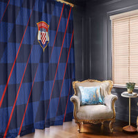 Croatia Football Window Curtain Glagolitic Script Checkerboard Sporty Style Away Color