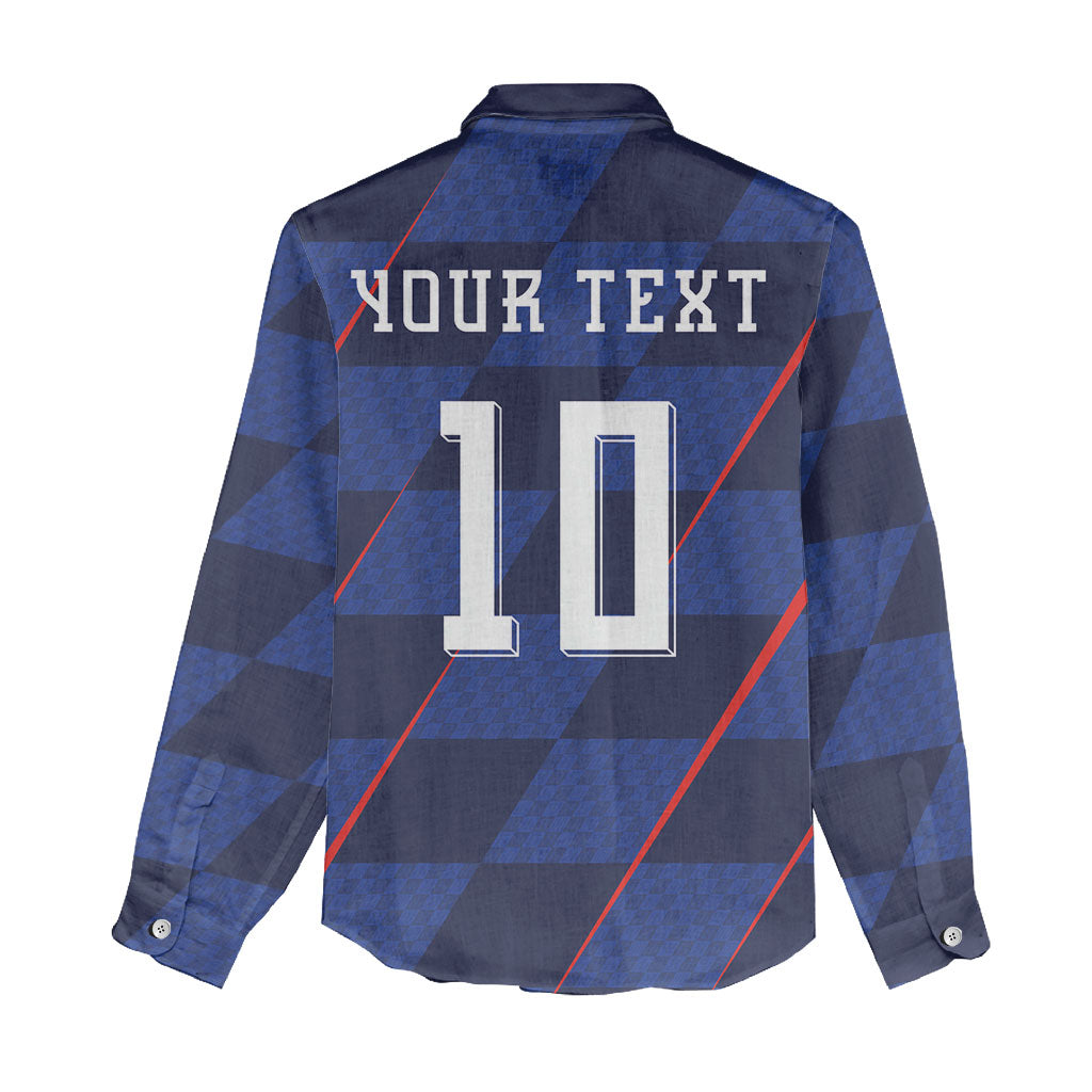 Croatia Football Custom Women Casual Shirt Glagolitic Script Checkerboard Sporty Style Away Color