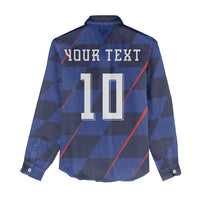 Croatia Football Custom Women Casual Shirt Glagolitic Script Checkerboard Sporty Style Away Color