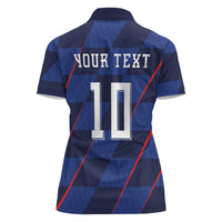 Croatia Football Custom Women Polo Shirt Glagolitic Script Checkerboard Sporty Style Away Color