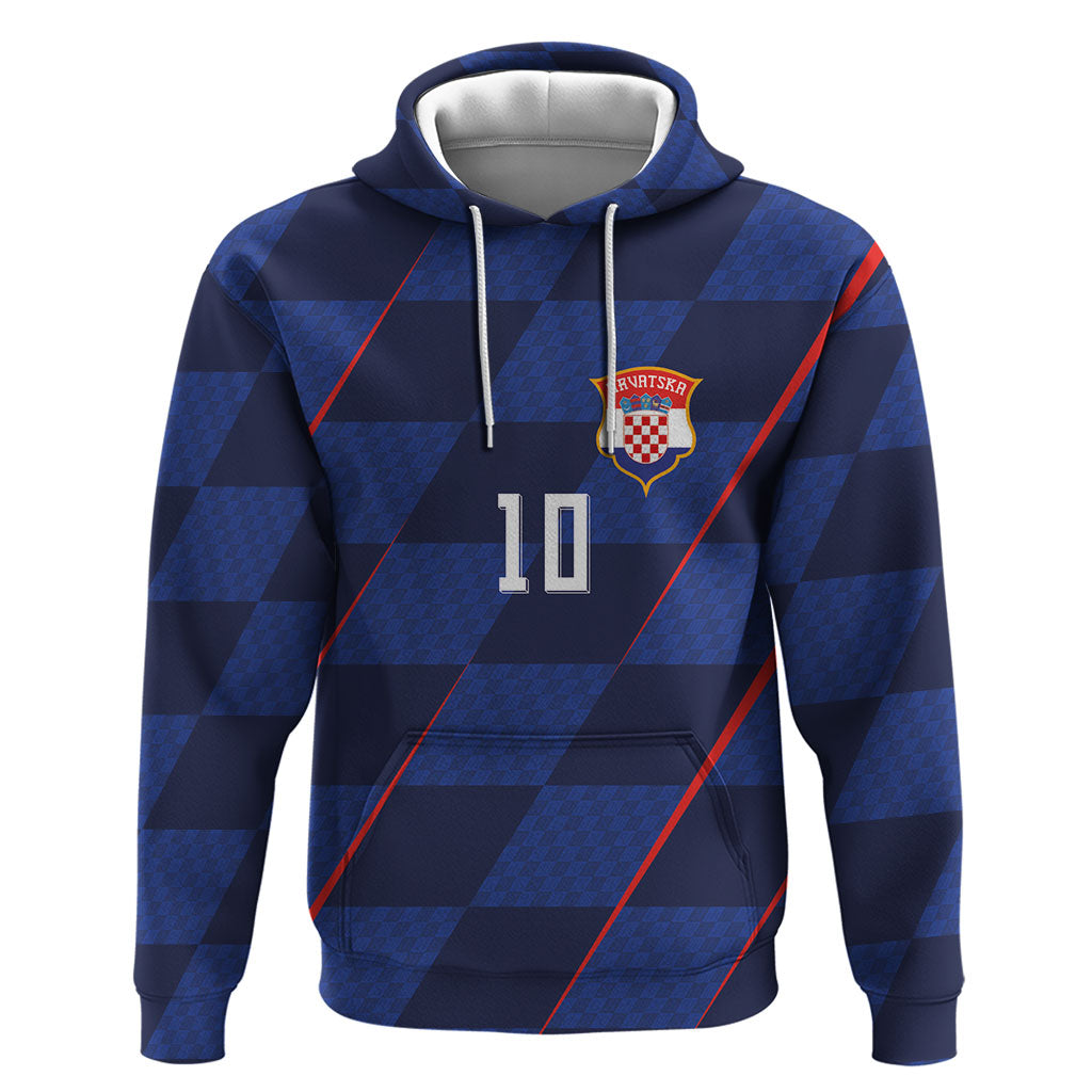 Croatia Football Custom Zip Hoodie Glagolitic Script Checkerboard Sporty Style Away Color