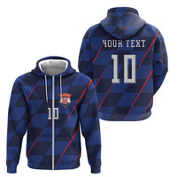 Croatia Football Custom Zip Hoodie Glagolitic Script Checkerboard Sporty Style Away Color