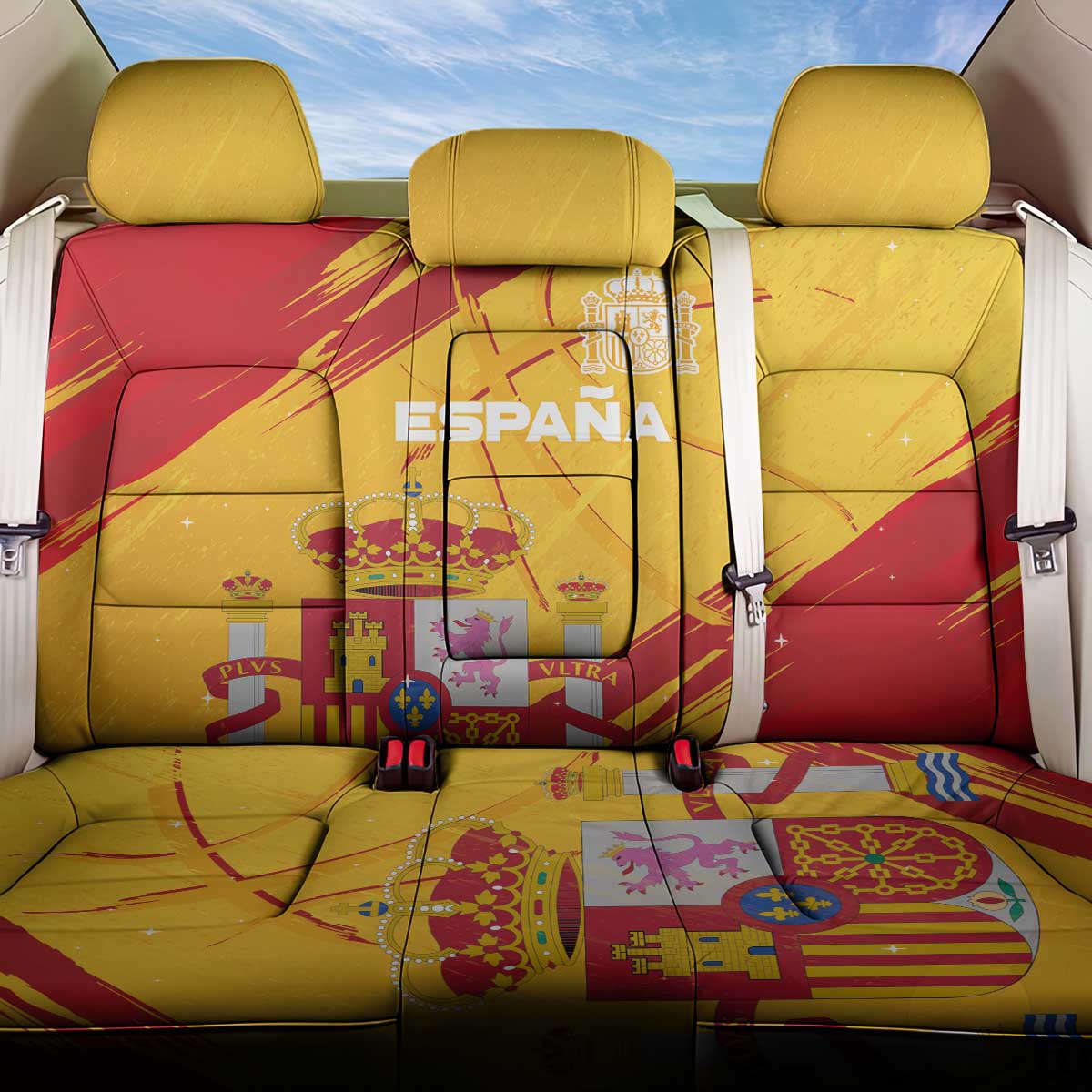 Basketball Fan Jersey Spanish Back Car Seat Cover Royal Seal of España - Wonder Print Shop