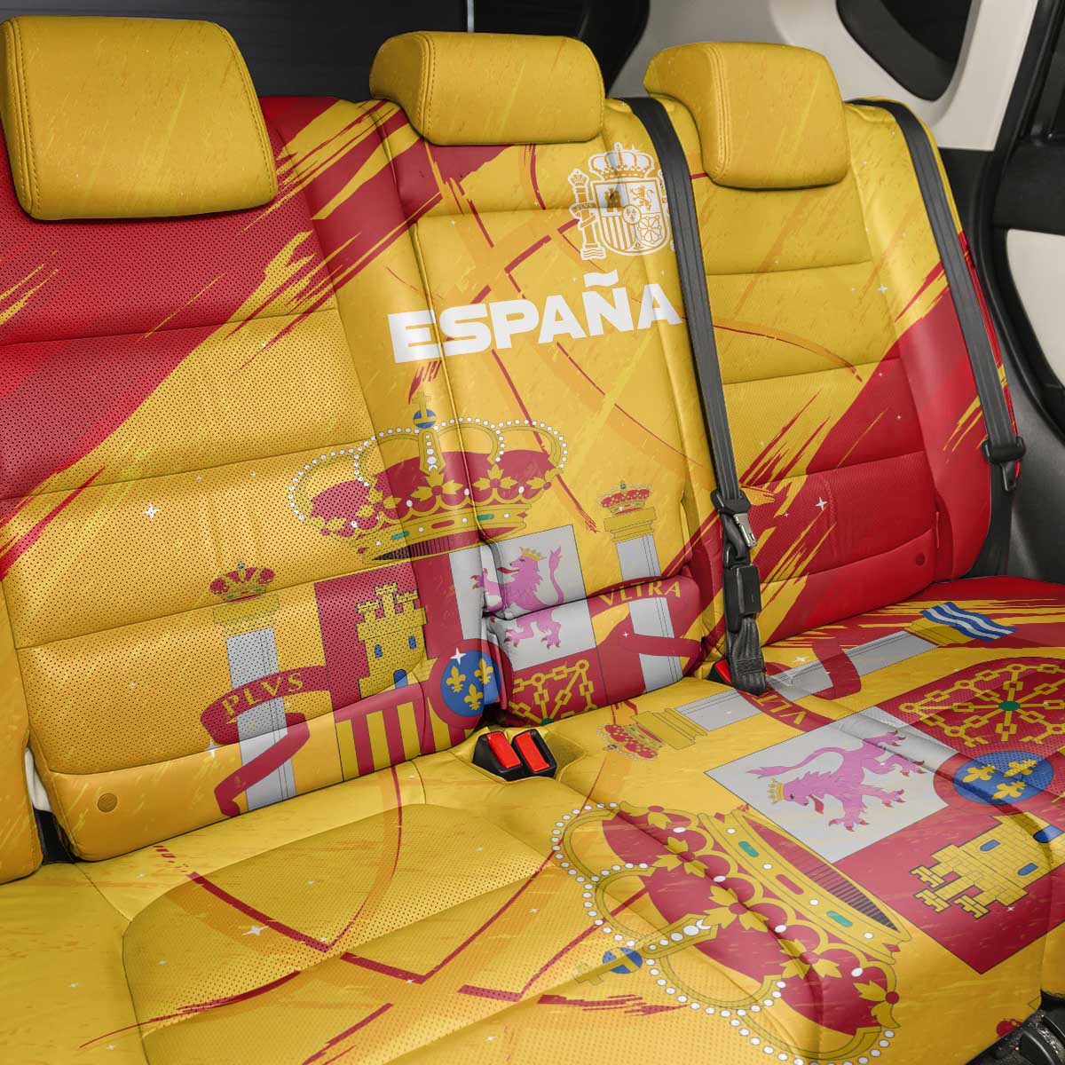 Basketball Fan Jersey Spanish Back Car Seat Cover Royal Seal of España - Wonder Print Shop